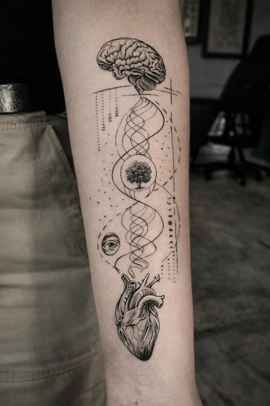 Ejemplo de tatuaje de estilo línea fina